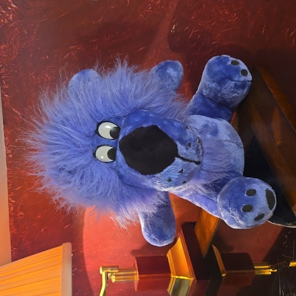Liberty Toy Purple Plush Lion 14" Soft Toy Stuffed 1991 Vtg